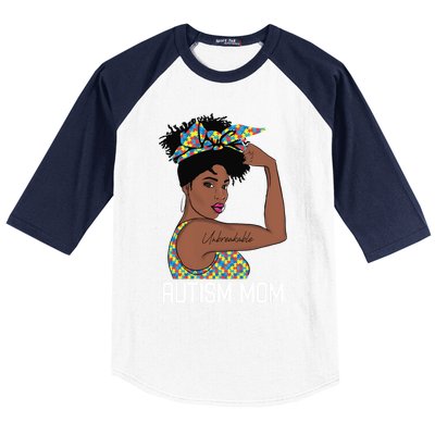 Autism Awareness Strong Mom Afro Mother Black Meaningful Gift Baseball Sleeve Shirt