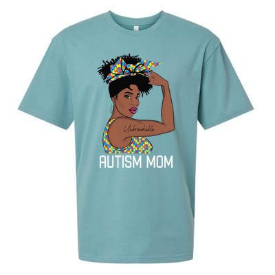 Autism Awareness Strong Mom Afro Mother Black Meaningful Gift Sueded Cloud Jersey T-Shirt