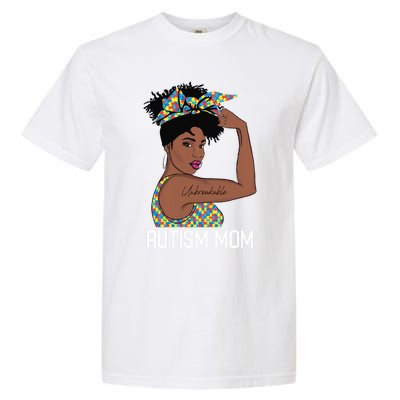 Autism Awareness Strong Mom Afro Mother Black Meaningful Gift Garment-Dyed Heavyweight T-Shirt