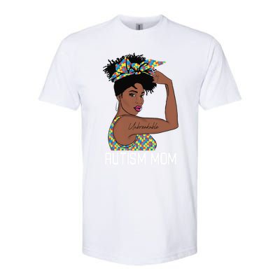 Autism Awareness Strong Mom Afro Mother Black Meaningful Gift Softstyle CVC T-Shirt