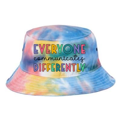 Autism Awareness Support Everyone Communicates Differently Gift Tie Dye Newport Bucket Hat