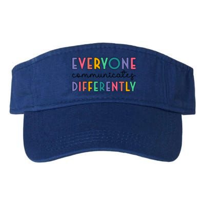 Autism Awareness Support Everyone Communicates Differently Gift Valucap Bio-Washed Visor