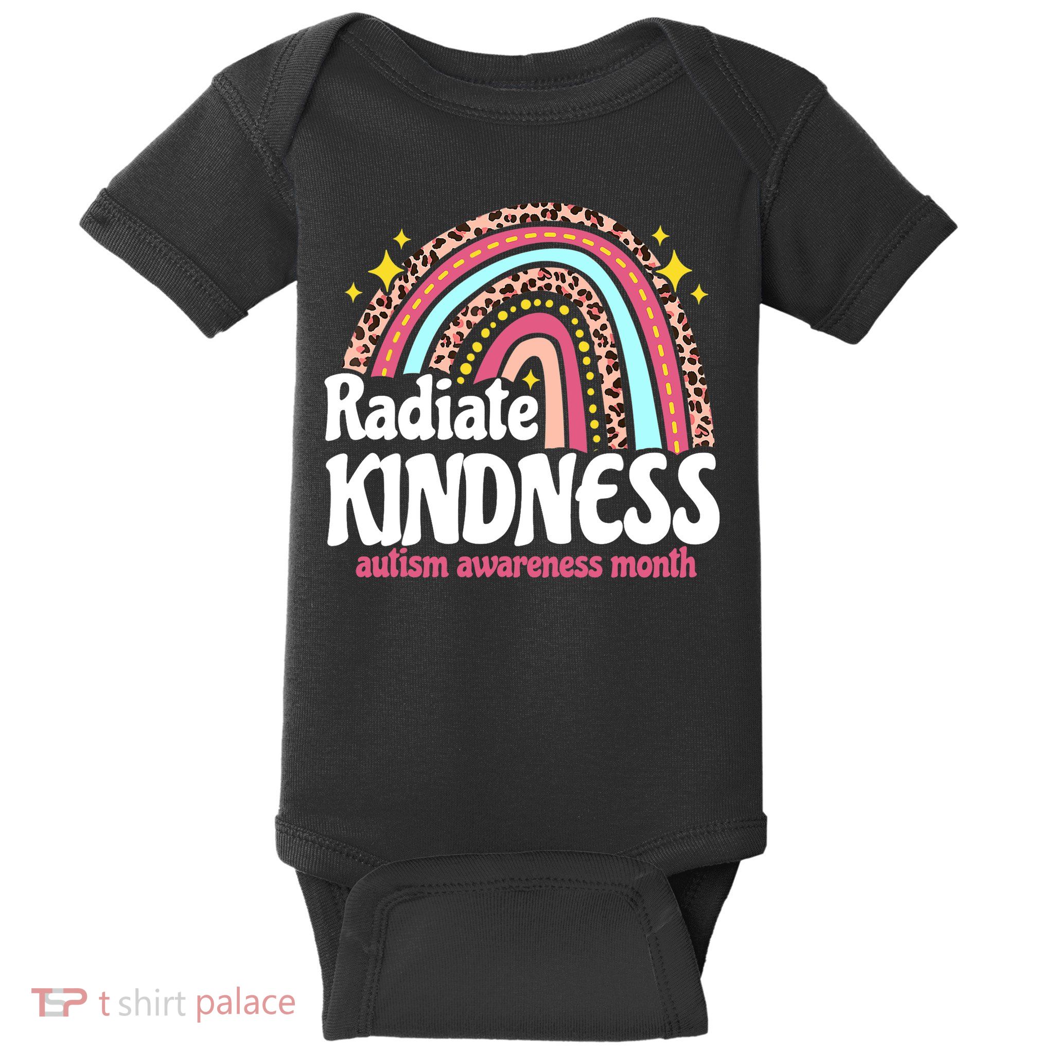 Autism Awareness special ed teacher radiate kindness rainbow Baby Bodysuit