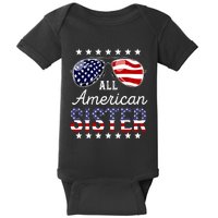 All American Sister 4th of July Sunglasses Family Baby Bodysuit