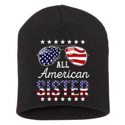 All American Sister 4th of July Sunglasses Family Short Acrylic Beanie