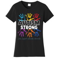 Autism Awareness Strong Autism Love Support Educate Advocate Women's T-Shirt