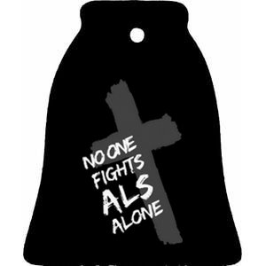 ALS Awareness Show Faith Love Support For Devout PALS Ceramic Bell Ornament