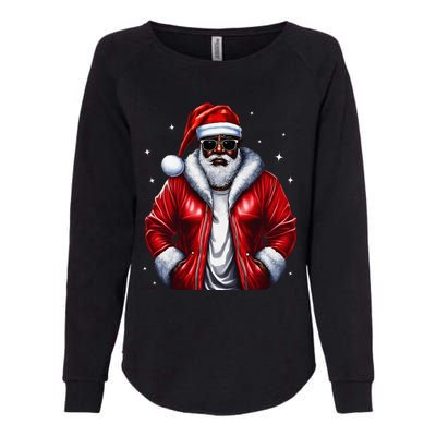 African American Santa Christmas Pajama Cool Black Xmas Womens California Wash Sweatshirt