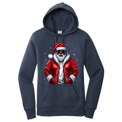 African American Santa Christmas Pajama Cool Black Xmas Women's Pullover Hoodie