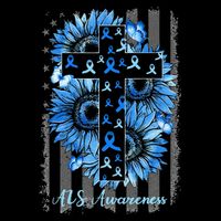 ALS Awareness Sunflower American Flag Cross City Backpack