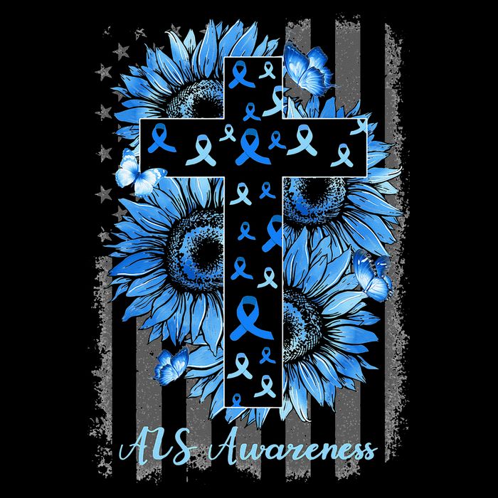 ALS Awareness Sunflower American Flag Cross City Backpack