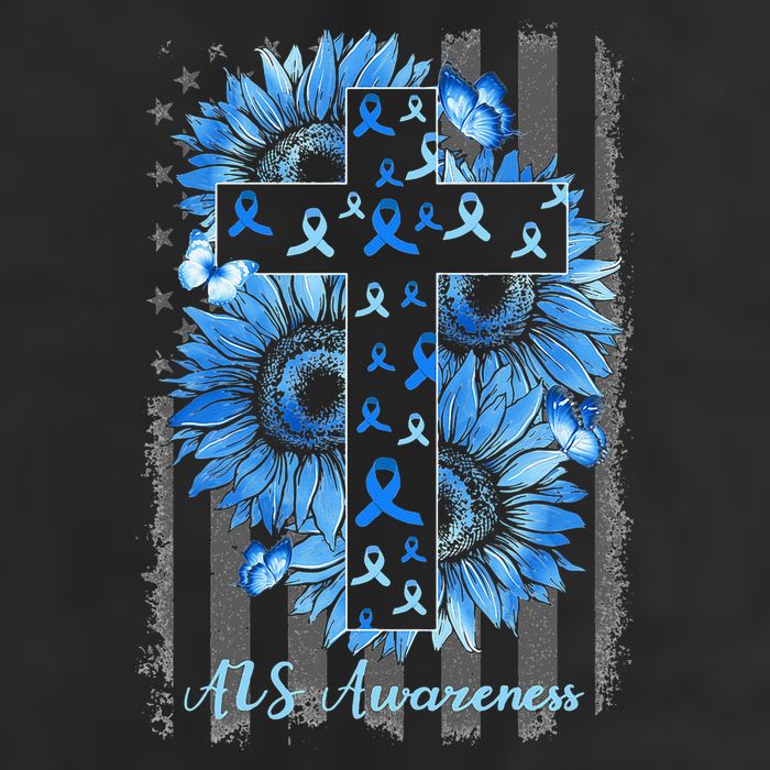ALS Awareness Sunflower American Flag Cross 11oz C Handle Ceramic Mug