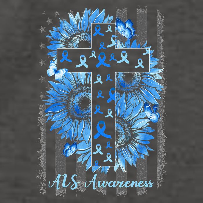 ALS Awareness Sunflower American Flag Cross Vector Backpack