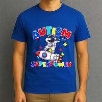 Autism Awareness Superpower Astronaut Lover Empowert Gift T-Shirt