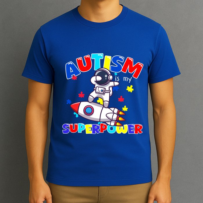 Autism Awareness Superpower Astronaut Lover Empowert Gift T-Shirt