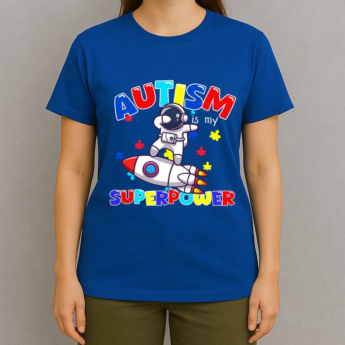 Autism Awareness Superpower Astronaut Lover Empowert Gift T-Shirt