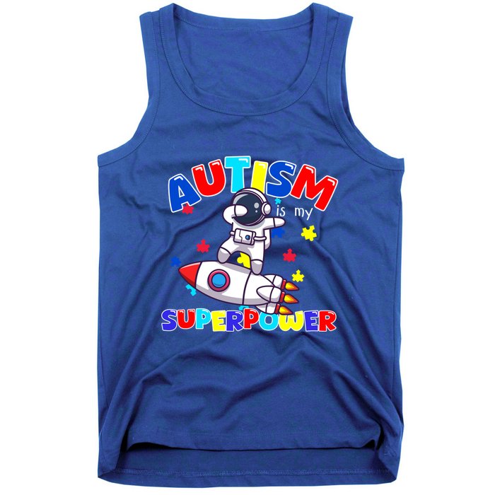 Autism Awareness Superpower Astronaut Lover Empowert Gift Tank Top