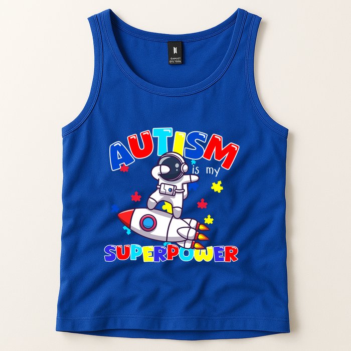 Autism Awareness Superpower Astronaut Lover Empowert Gift Tank Top