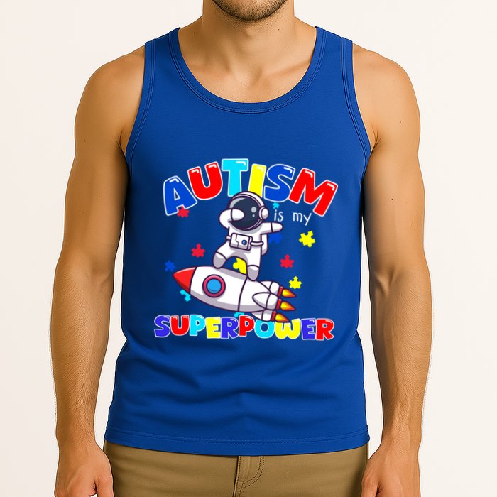 Autism Awareness Superpower Astronaut Lover Empowert Gift Tank Top