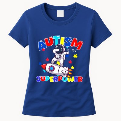 Autism Awareness Superpower Astronaut Lover Empowert Gift Womens T-Shirt