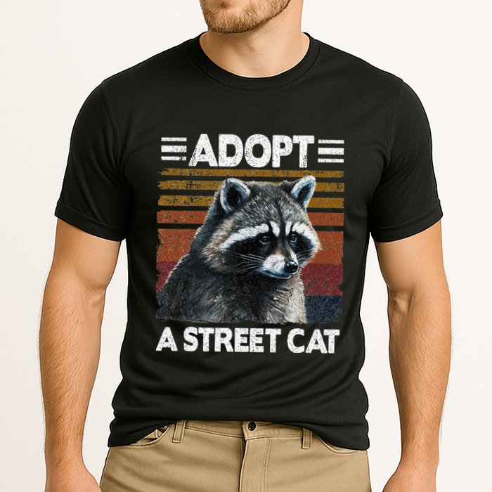 Adopt A S.T.R.E.E.T Cat Watercolor Raccoon Cooling Performance Crew T-Shirt