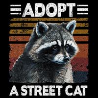 Adopt A S.T.R.E.E.T Cat Watercolor Raccoon Drawstring Bag