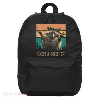 Adopt A S.T.R.E.E.T Cat Classic Arts Possum Raccoons Lover Animal 16 in Basic Backpack