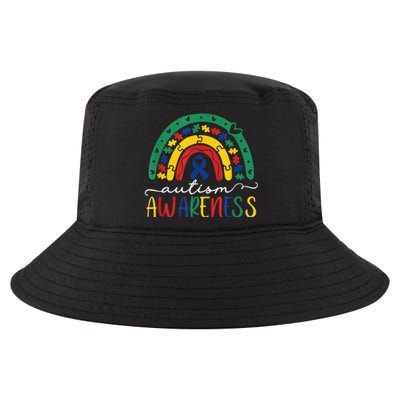 Autism Awareness Shirt Puzzle Pieces Rainbow Gifts for Mom Cool Comfort Performance Bucket Hat