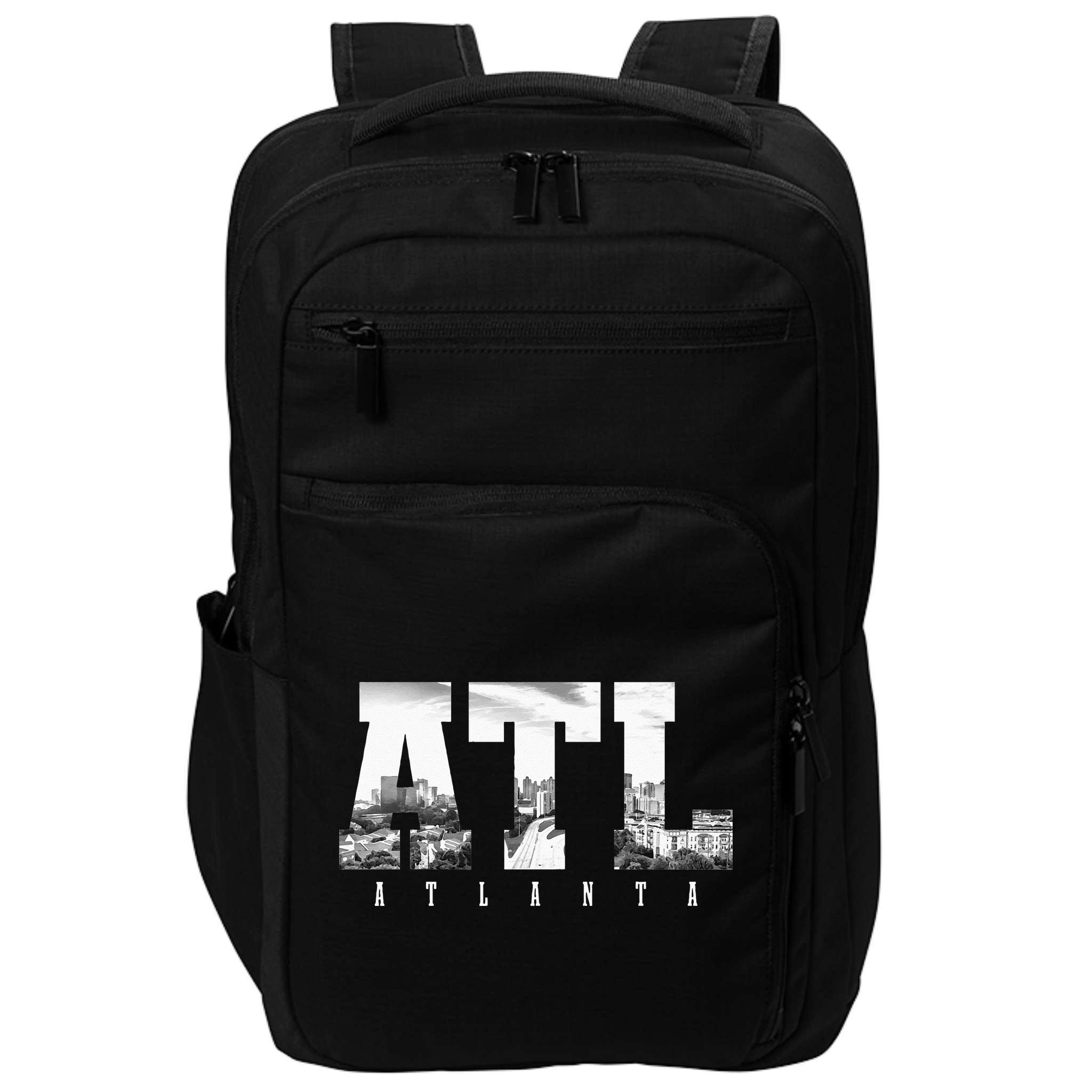 ATL Atlanta Skyline Pride Black & White Vintage Georgia Impact Tech Backpack