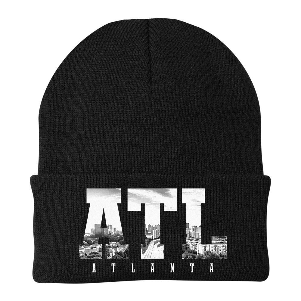 ATL Atlanta Skyline Pride Black & White Vintage Georgia Beanie