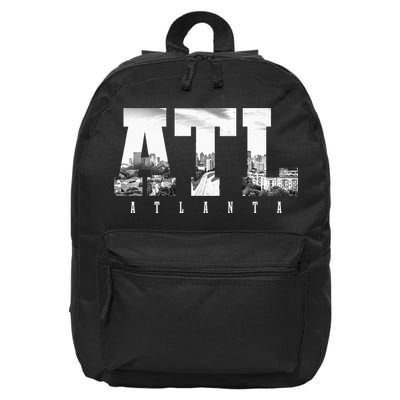 ATL Atlanta Skyline Pride Black & White Vintage Georgia 16 in Basic Backpack