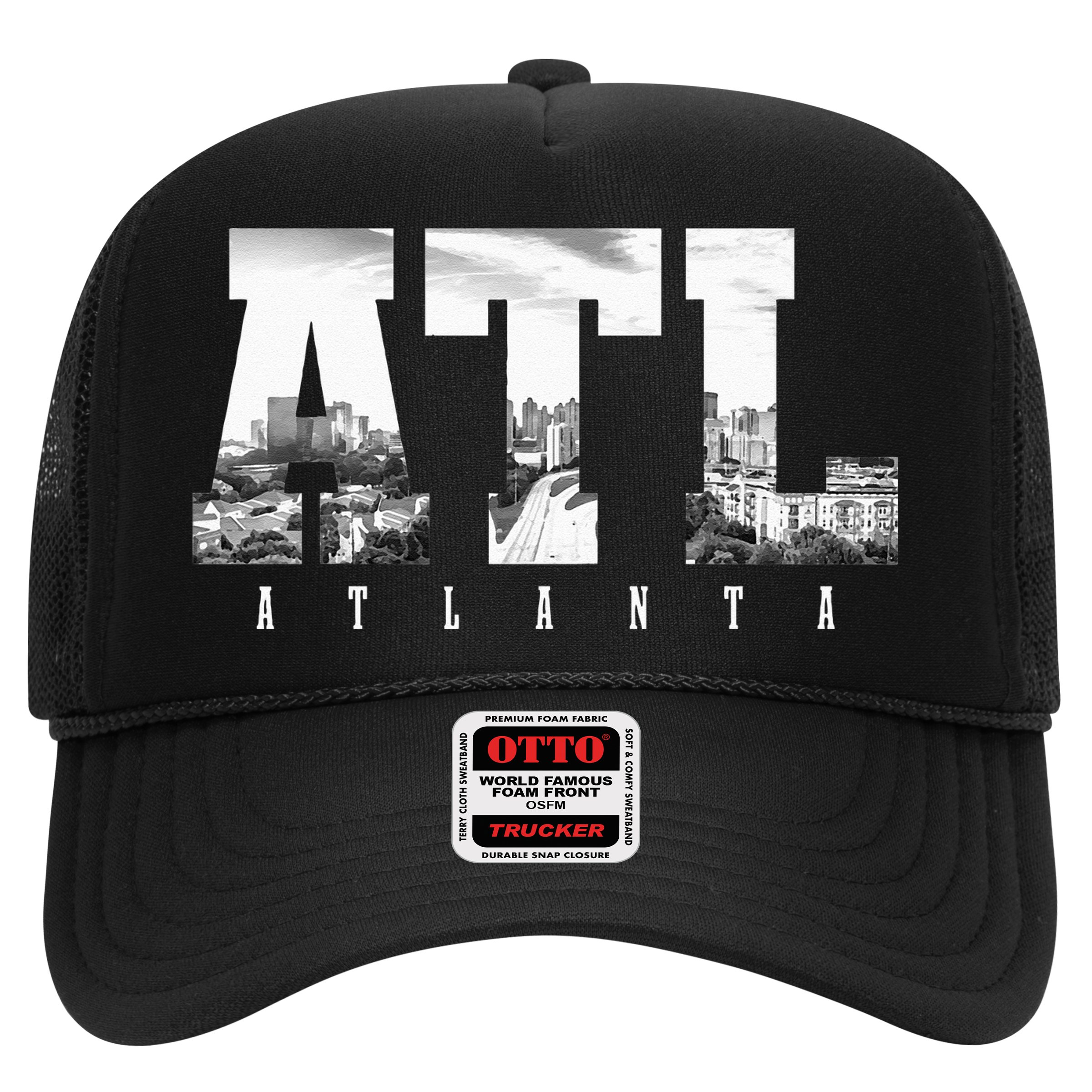 ATL Atlanta Skyline Pride Black & White Vintage Georgia Hat