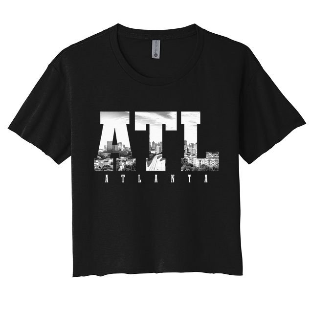 ATL Atlanta Skyline Pride Black & White Vintage Georgia Crop Top