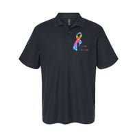 Autism Awareness Sparkle Glitter Ribbon Softstyle Adult Sport Polo