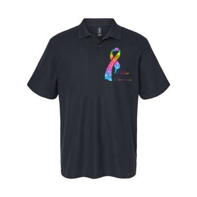 Autism Awareness Sparkle Glitter Ribbon Softstyle Adult Sport Polo