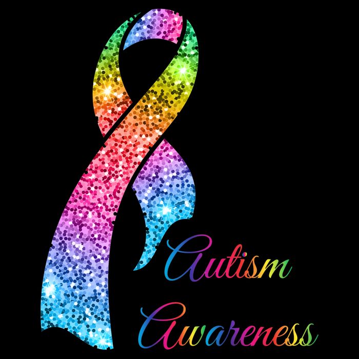 Autism Awareness Sparkle Glitter Ribbon Baby Bodysuit