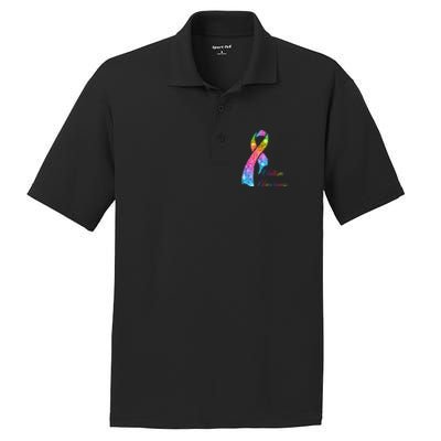 Autism Awareness Sparkle Glitter Ribbon PosiCharge RacerMesh Polo