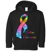 Autism Awareness Sparkle Glitter Ribbon Toddler Hoodie