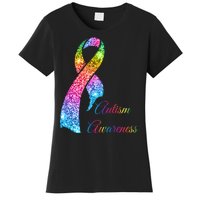 Autism Awareness Sparkle Glitter Ribbon Women's T-Shirt