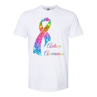 Autism Awareness Sparkle Glitter Ribbon Softstyle® CVC T-Shirt