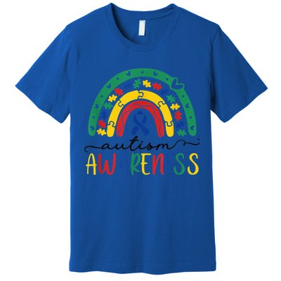 Autism Awareness Shirt Puzzle Pieces Rainbow Gifts for Mom Premium T-Shirt