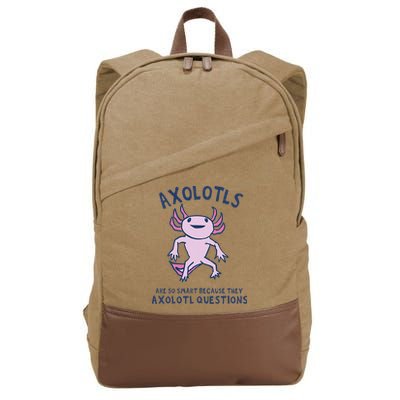 Axolotls Are So Smart Because They Axolotl Questions Cotton Canvas Backpack