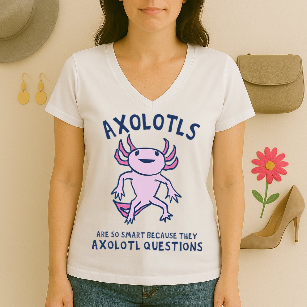 Axolotls Are So Smart Because They Axolotl Questions Women's V-Neck T-Shirt