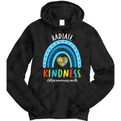 Autism Awareness Special Ed Teacher Radiate Kindness Rainbow Tie Dye Hoodie