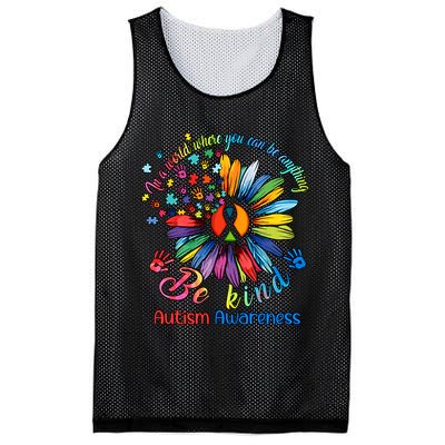 Autism Awareness Sunflower Be Kind Autism Month Autism Support Mesh Reversible Basketball Jersey Tank