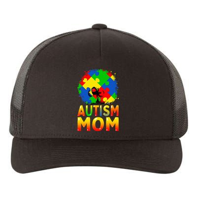 Autism Awareness Strong Mom Afro Mother Yupoong Adult 5-Panel Trucker Hat