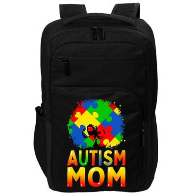 Autism Awareness Strong Mom Afro Mother Impact Tech Backpack