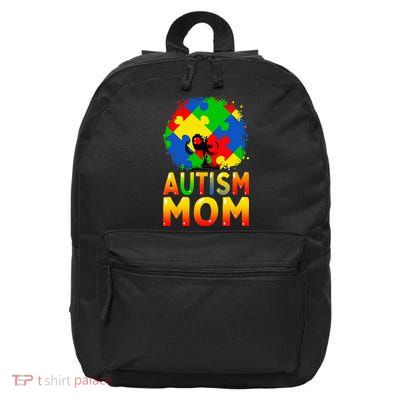 Autism Awareness Strong Mom Afro Mother 16 in Basic Backpack