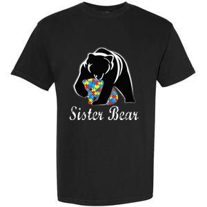 Autism Awareness Sister Bear Support Autistic Adults Garment-Dyed Heavyweight T-Shirt