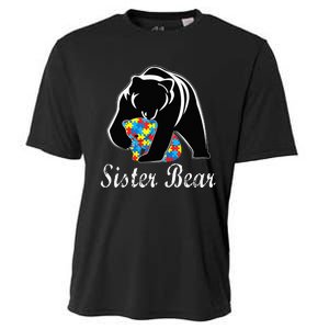 Autism Awareness Sister Bear Support Autistic Adults Cooling Performance Crew T-Shirt